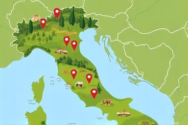 Mappa della Toscana che evidenzia le aziende agricole partner
